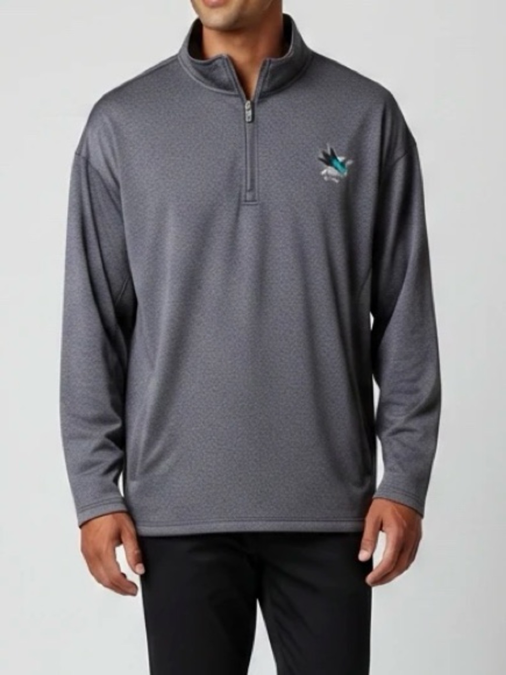 NHL Sharks Ice Hockey Grey 1/4 Zip Pullover